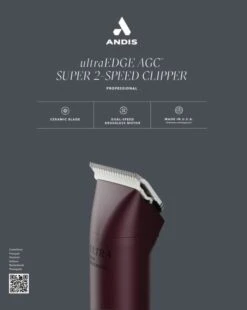 Andis AGCB Super 2 Speed Brushless Clipper - Burgundy 12 Andis AGCB Super 2 Speed Brushless Clipper - Burgundy -Pet Care Shop AN 23370 3