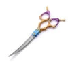 Groomtech Hummingbird Asian Fusion Curved Shears 6.5" [Blue Orange Purple] -Pet Care Shop GT HU765CY