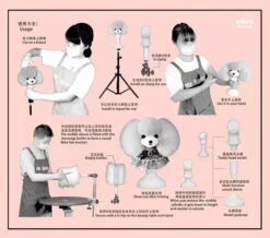 Mr. Jiang Multifunction Teddy Bear Head Mannequin With Stand / Model Dog -Pet Care Shop MJ MF01H 5