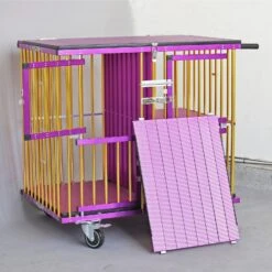 Aeolus 4-Berth Show Trolley With 6" Rubber Wheels - Large [Gold And Purple] -Pet Care Shop T KB511NAF GP Kit6W 6