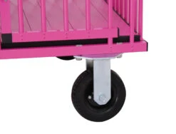 Aeolus 4-Berth Show Trolley With 6" Rubber Wheels - Large [Pink] -Pet Care Shop T KB511NAF PK Kit6W 2