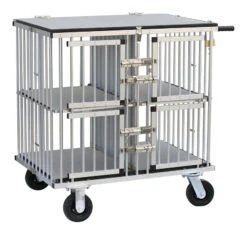 Aeolus 4-Berth Show Trolley With 6" Rubber Wheels - Large [Silver]