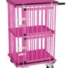 Aeolus 2-Berth Double Deck Show Trolley With 4" Nylon Wheels - XSmall [Pink] -Pet Care Shop T KB514NAT PK Kit