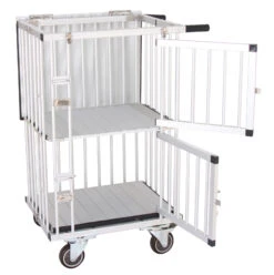 Aeolus 2-Berth Double Deck Show Trolley With 4" Nylon Wheels - XSmall [Silver] -Pet Care Shop T KB514NAT SL Kit 2