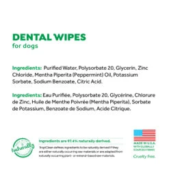 Tropiclean Fresh Breath Dental Wipes 50 Sheets -Pet Care Shop TC 00287 3